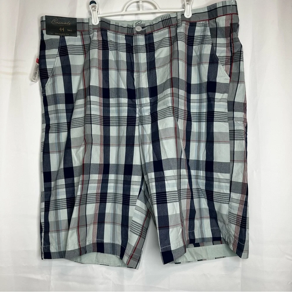 Roundtree & Yorke Casuals mens shorts plaid 44 tall